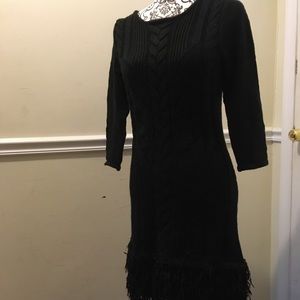 New York & company black fringe dress